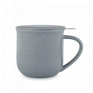 Кружка с ситечком и крышкой Eva, 350 мл, фарфор, нержавеющая сталь, серо-голубой, серия Minima, VIVA Scandinavia, Дания, Кружки с крышкой