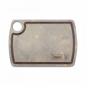 Доска разделочная композитная c желобом, 22х15см, мрамор итальянский серый, серия Fashion, ComposeEat, Россия, COMPOSE EAT (Россия)