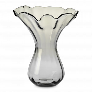 Ваза для цветов, 28 см, стекло, ручная работа, дымчато-голубой, KROSNO, Польша, Стеклянные вазы для цветов