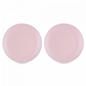 Набор обеденных тарелок, 2 предмета, 26 см, керамика, розовый, серия Simplicity, LIBERTY JONES, Россия, Наборы тарелок для кухни