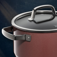 Кастрюля с крышкой, 24 см, 6.4 л, сталь, бордовый, серия Fusiontec Mineral, WMF, Германия_00817220059489357770.jpg
