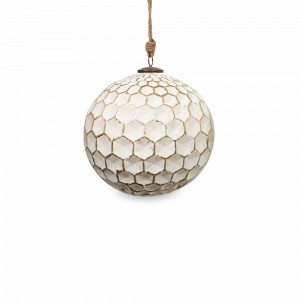 Украшение новогоднее Шар подвес, 13 см, стекло, белый, ROOMERS FURNITURE, Нидерланды, ROOMERS FURNITURE (Нидерланды)