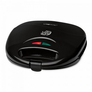 Сэндвичница, 23 х 23 х 8 см, пластик, черный, CLATRONIC, Германия, Вафельницы