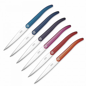 Набор из 6-ти ножей для стейка, 11 см, разноцветная рукоять, серия Laguiole Sens, TARRERIAS BONJEAN, Франция, НОВИНКИ