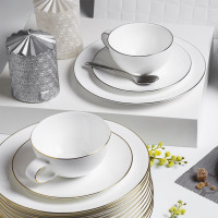 Тарелка десертная «Золотой кант», диаметр: 23 см, материал: костяной фарфор, цвет: белый, серия Синергия, MIX & MATCH, Народная Республика Бангладеш_00802630038455037037.jpg