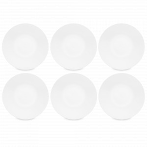 Набор из 6-ти обеденных тарелок, 28 см, костяной фарфор, белый, серия Плиссе, DECOR DE TABLE, Россия, Белые тарелки для сервировки