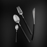 Набор столовых приборов на 6 персон, 24 предметов, черная ручка, серия NOOR, CUTIPOL, Португалия_00802520057935497384.jpg