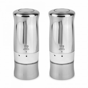 Набор электрических мельниц для перца и соли, 14 см, нержавеющая сталь, акрил, стальной, серия Zeli, PEUGEOT, Франция, PEUGEOT (Франция)