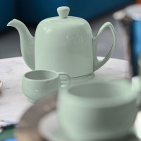 Чайник заварочный с колпаком, 700 мл, на 4 чашки, фарфор, нержавеющая сталь, зеленый, серия Salam, GUY DEGRENNE, Франция_00811390044960082678.jpg