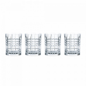 Набор из 4-х стаканов для виски, 345 мл, прозрачный, хрустальное стекло, серия Square, NACHTMANN, Германия, Бокалы для виски