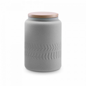 Емкость для хранения Grey, 22 см, каменная керамика, дерево, серый, ROOMERS TABLEWARE, Нидерланды, Емкости для хранения