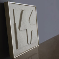 Панно декоративное с эффектом 3D Minimalism Triangle, 40 х 40 см, холст, дерево, белый, серия Art, BERGENSON BJORN, Великобритания_00819730056461815972.jpg