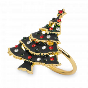 Кольцо для салфеток «Нарядная ель», 5 см, металл, золотистый, серия New Year, ANNA LAFARG, Китай, Кольца для салфеток