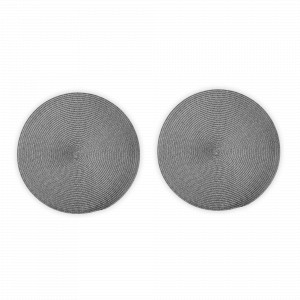 Набор из 2-х подстановочных круглых салфеток, 38 см, полипропилен, темно-серый, серия Jardin, WO HOME, Германия, Салфетки подстановочные