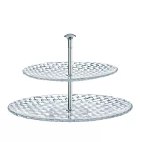 Блюдо двухъярусное, 32 х 23 см, хрустальное стекло, серия Bossa Nova, NACHTMANN, Германия, 