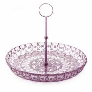 Чаша для фруктов с металлической стойкой, диаметр 32 см, цвет аметист, стекло, серия Vitaminic, IVV, Италия, IVV (Италия)