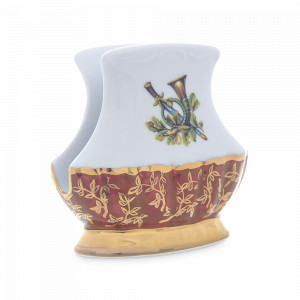 Подставка для салфеток Охота, 9 х 8.5 см, фарфор, красный, серия Мария-Тереза, REPAST, Чехия, Мария-Тереза REPAST