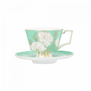 Пара чайная Магнолия, 240 мл, фарфор костяной, белый, мятный, серия Vintage, DECOR DE TABLE, Россия, DECOR DE TABLE (Россия)