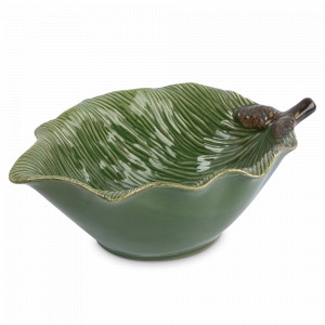 Салатник «Шишки на еловой ветке», 26 см, керамика, зеленый, серия New Year, ANNA LAFARG, Китай, Салатники, чаши сервировочные