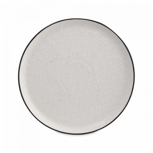 Тарелка закусочная, 21 см, фарфор, белый, черный, серия Contour, LIBERTY JONES, Китай, 