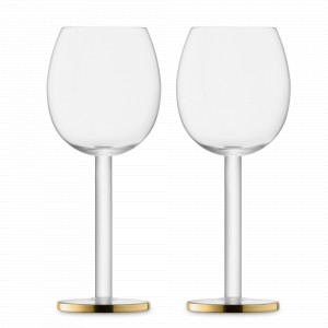 Набор из 2-х бокалов для белого вина, 300 мл, стекло, прозрачный/золотой, серия Luca, LSA International, Великобритания, LSA International (Великобритания)