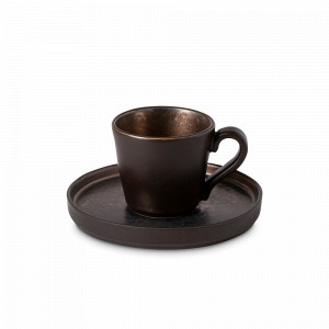 Пара кофейная Metal, 90 мл, керамика, коричневый, серия Lagoa, COSTA NOVA, Португалия, Кофейные пары