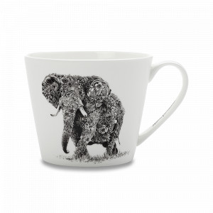 Кружка «Африканский слон», 450 мл, фарфор, белый, серия Животные Австралии, MAXWELL WILLIAMS, Австралия, Посуда из фарфора Maxwell & Williams