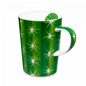 Кружка, 450 мл, костяной фарфор, зеленый, серия Cactus, TAITU, Италия, Большие кружки