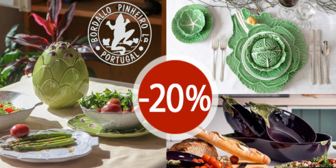Скидки -20% на керамику BORDALLO PINHEIRO
