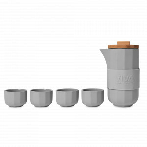 Набор чайный 5 предметов, на 4 персоны, фарфор, нержавеющая сталь, дерево, серый, серия Alexander, VIVA Scandinavia, Дания, Скидка до -20% на Viva Scandinavia