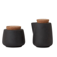 Набор сахарница и молочник, 200 мл, фарфор, пробка, черный, серия Nicola, VIVA Scandinavia, Дания