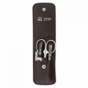 Набор маникюрный в кожаном футляре, 3 предмета, YES, Германия, Мужской маникюрный набор