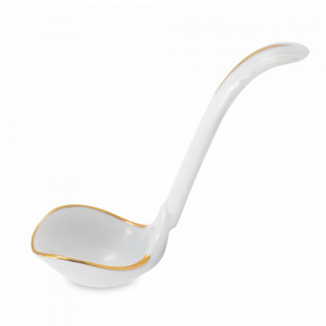 Ложка , 10 см, фарфор, белый, декор, серия Зеленый цветок, BERNADOTTE, Чехия, Зеленый цветок BERNADOTTE