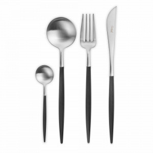Набор столовых приборов на 6 персон, 24 предметов, черная матовая ручка, серия GOA matte grey, CUTIPOL, Португалия, CUTIPOL (Португалия)