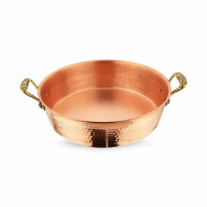 Таз для варенья с ручками «Ягоды», медь кованая, 31.6 х 7.8 см, 4.5 л, серия Медная посуда, Кольчугинский Мельхиор, Россия, Кольчугинский мельхиор