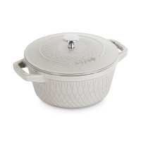 Кокот круглый, 4.25 л, 24 см, чугун, цвет: белый трюфель, серия La Cocotte, STAUB, Франция