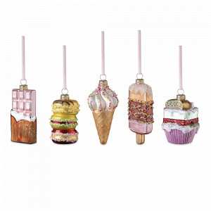 Набор из 5-х ёлочных украшений Glimmer selection, стекло, мультиколор, серия New Year Essential, TKANO, Россия, Декор для дома TKANO