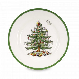 Тарелка обеденная, 27 см, фаянс, белый, декор, серия Рождественская ель, SPODE, Великобритания, SPODE (Великобритания)