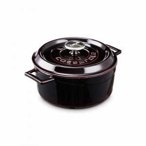 Кастрюля с крышкой , 2,8 л, 20 см, чугун, баклажан, LAVA, Турция, Кастрюли