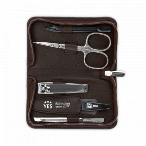 Набор маникюрный в кожаном футляре, 5 предметов, YES, Германия, Мужской маникюрный набор