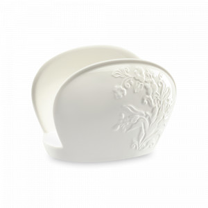 Салфетница, 12 х 9 см, фарфор, белый, рельеф, серия English gardens, LIBERTY JONES, Китай, Подставки для салфеток