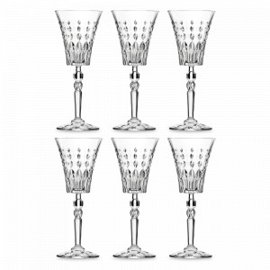 Набор из 6-ти бокалов для вина, 260 мл, хрустальное стекло, серия Marilyn, RCR, Италия, Фужеры для вина