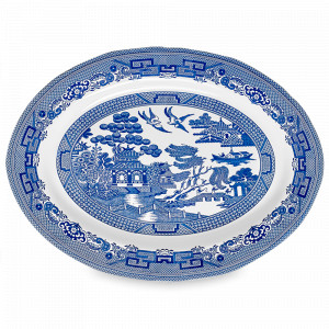 Блюдо овальное, 35.5 см, фарфор, белый, синий, серия Blue Willow, GRACE BY TUDOR, Великобритания, Блюда из фарфора