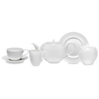 Сервиз столовый на 6 персон, 21 предмет, костяной фарфор, белый, рельеф, серия Терраса, NARUMI, Япония