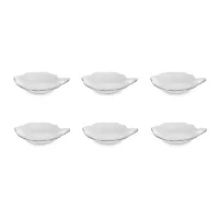 Набор из 6-ти розеток с ручкой, 13 см, фарфор, белый, декор, серия Платиновый узор, BERNADOTTE, Чехия, 