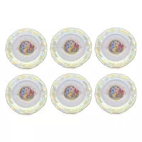 Набор из 6-ти закусочных тарелок Мадонна, 21 см, фарфор, перламутр, серия Мария-Тереза, REPAST, Чехия, 