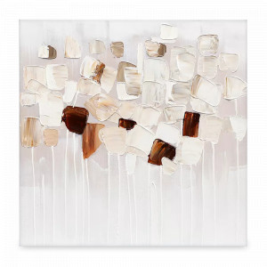 Панно декоративное Fleur, 60 х 60 см, холст, дерево, бежевый, серия Art, BERGENSON BJORN, Великобритания, Предметы интерьера