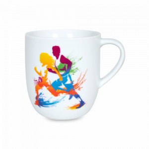 Кружка «Бег», 580 мл, костяной фарфор, белый, декор, KOENITZ, Германия, Большие кружки