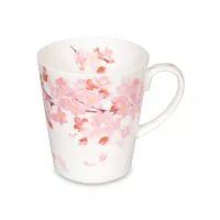 Кружка «Цветение вишни», 600 мл, костяной фарфор, белый, декор, KOENITZ, Германия, 