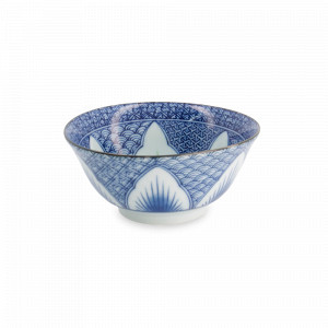 Салатник порционный Lily Flower Oriental HB, 14.8 см, 550 мл, фарфор, белый, синий, серия Mixed Bowls, TOKYO DESIGN, Нидерланды, Салатники порционные